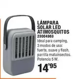 Oferta de Lámpara Solar Led Atimosquitos por 14,95€ en Cifec