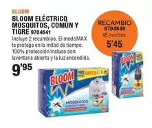 Oferta de Bloom -  Eléctrico Mosquitos, Común Y Tigre  por 9,95€ en Cifec