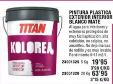Oferta de Pintura Plastica Exterior Interior por 19,95€ en Cifec