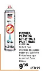 Oferta de Pintura Plástica Spray Wall Paint Mate por 9,95€ en Cifec