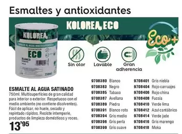 Oferta de Esmalte Al Agua Satinado por 13,95€ en Cifec