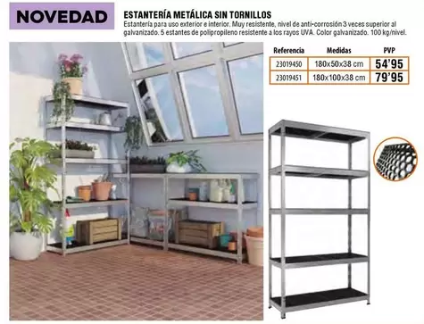 Oferta de Estantería Metálica Sin Tornillos por 54,95€ en Cifec