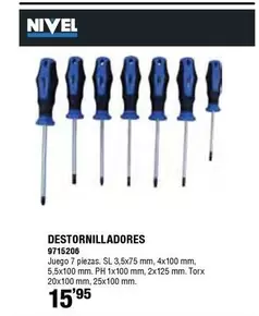 Oferta de Destornilladores por 15,95€ en Cifec