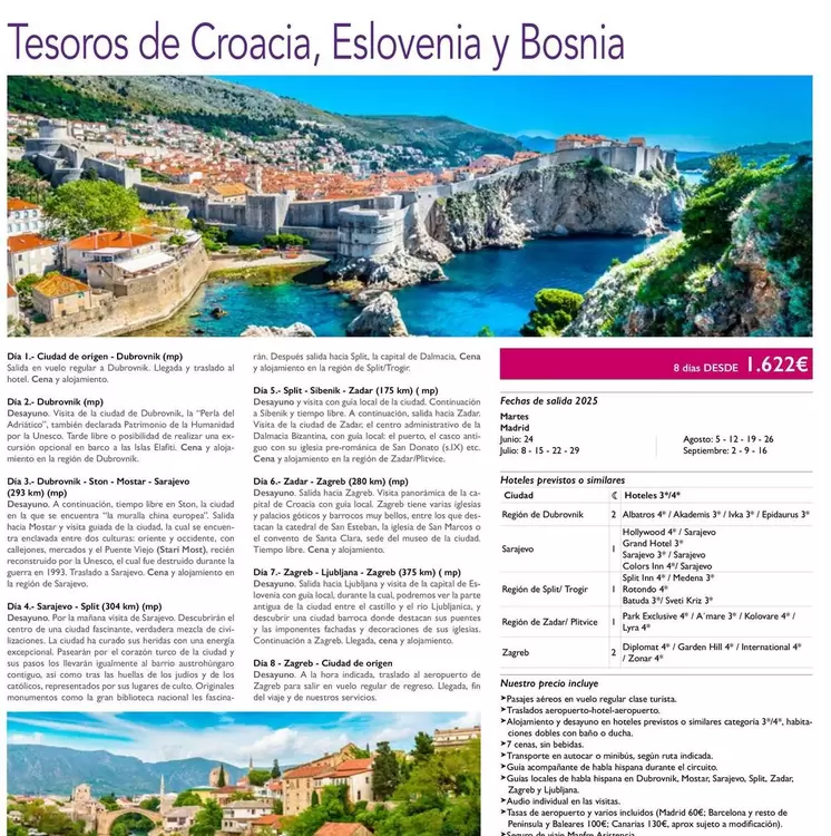 Oferta de Tesores De Croacia, Eslovenia Y Bosnia por 1622€ en Nautalia Viajes