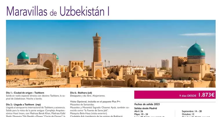 Oferta de Maravillas De Uzbekistán por 1873€ en Nautalia Viajes