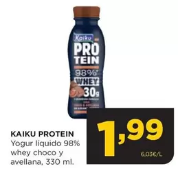 Oferta de Kaiku - Yogur Liquido 98% Whey Choco Y Avellana por 1,99€ en Alimerka