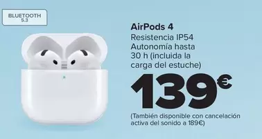 Oferta de Apple - Airpods 4 por 139€ en Carrefour