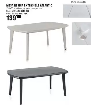 Oferta de Mesa Resina Extensible Atlantic por 139€ en Cofac