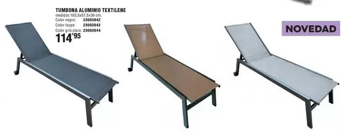 Oferta de Tumbona Auminio Textileine por 114,95€ en Cofac