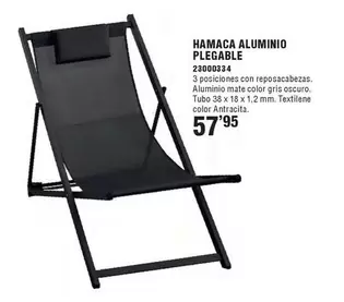 Oferta de Hamaca Aluminio Plegable por 57,95€ en Cofac