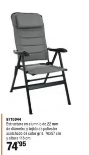 Oferta de Sillas Plegables De Camping/ 9716844 por 74,95€ en Cofac
