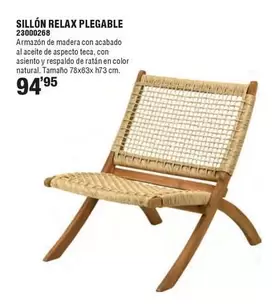 Oferta de Sillón Relax Plegable por 94,95€ en Cofac