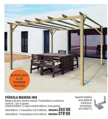 Oferta de Pérgola Madera Iris por 355€ en Cofac