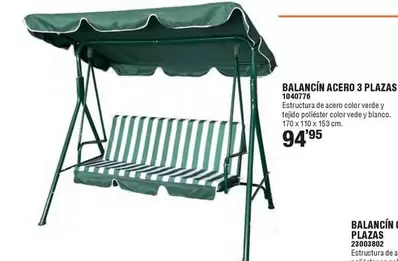Oferta de Balancín Acero 3 Plazas 1040778 por 94,95€ en Cofac