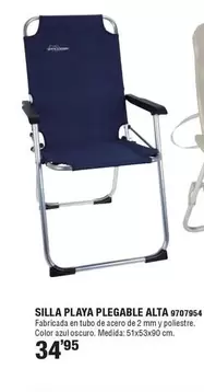 Oferta de Silla Playa Plegable Alta por 34,95€ en Cofac