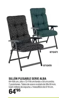 Oferta de Sillón Plegable Serie Alba por 64,95€ en Cofac