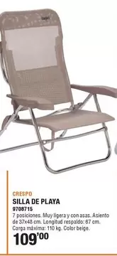 Oferta de Silla De Playa por 109€ en Cofac