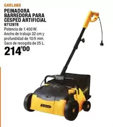 Oferta de Garland - Peinadora Barredora Para Cesped Artificial por 214€ en Cofac