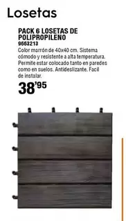 Oferta de Pack 6 Losetas De Polipropileno por 38,95€ en Cofac