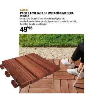 Oferta de Pack 9 Losetas LOP Imitación Madera por 49,95€ en Cofac