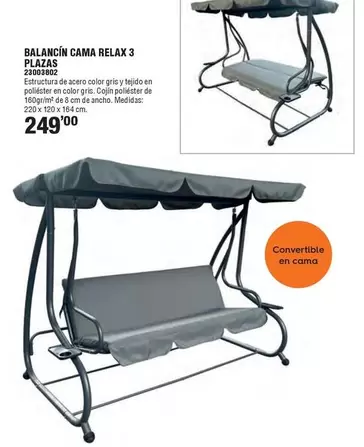 Oferta de Balancín Cama Relax 3 Plazas por 249€ en Cofac