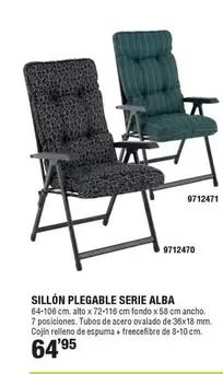 Oferta de Sillón Plegable Serie Alba por 64,95€ en Cofac