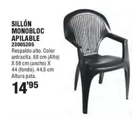 Oferta de Sillón Monobloc Apilable por 14,95€ en Cofac