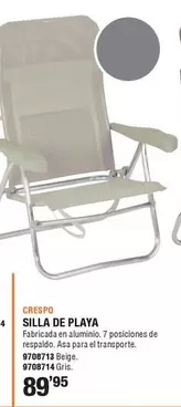 Oferta de Silla De Playa por 89,95€ en Cofac