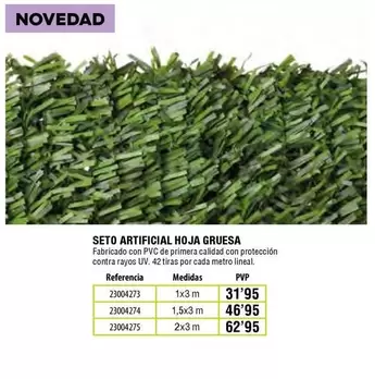 Oferta de PVC - Seto Artificial Hoja Gruesa por 31,95€ en Cofac