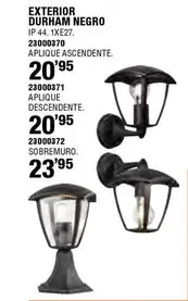 Oferta de Exterior Durham Negro por 20,95€ en Cofac