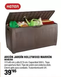 Oferta de Hollywood - Arcón Jardín Hollywood Marrón por 39,95€ en Cofac