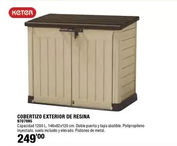 Oferta de Keter - Cobertizo Exterior De Resina por 249€ en Cofac