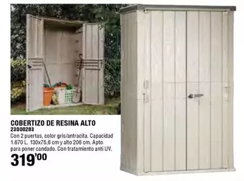 Oferta de Cobertizo De Resina Alto por 319€ en Cofac