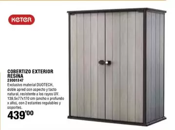 Oferta de Cobertizo Exterior Resana por 439€ en Cofac