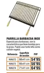 Oferta de Parrilla Barbacoa Inox por 54,95€ en Cofac