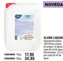 Oferta de Origen - Cloro Liquido por 34,95€ en Cofac