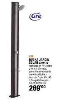 Oferta de Gre - Ducha Jardín Solar 970442 por 269€ en Cofac