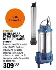 Oferta de Bomba Para Fosassepticas Con Triturador por 309€ en Cofac