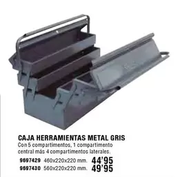 Oferta de Caja Herramientas Metal Gris por 44,95€ en Cofac