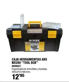 Oferta de Ironside - Caja Herramientas ABS Negro "TOOL BOX" por 12,95€ en Cofac