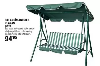 Oferta de Blanco - Balancín Acero 3 Plazas por 94,95€ en ferrOkey
