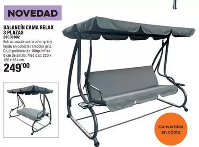Oferta de Relax - Balancin Cama  3 Plazas por 249€ en ferrOkey