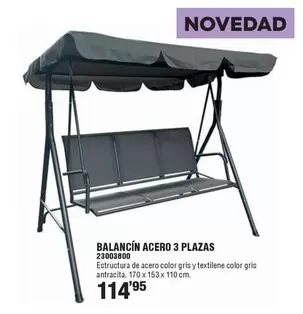 Oferta de Antracita - Balancín Acero 3 Plazas por 114,95€ en ferrOkey