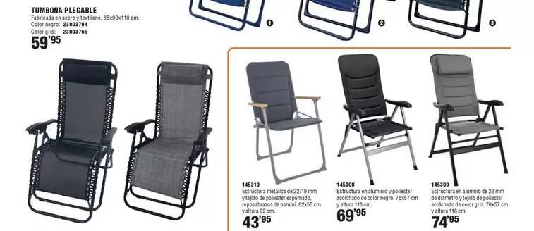 Oferta de Tumbona Plegable por 59,95€ en ferrOkey