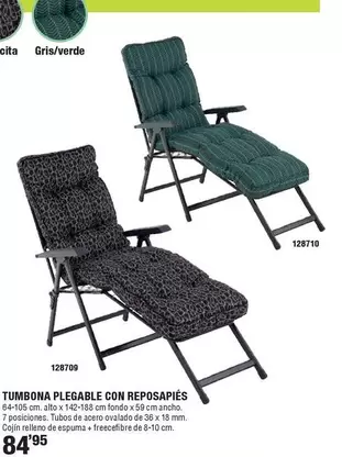 Oferta de Tumbona Plegable Con Reposapiés por 84,95€ en ferrOkey