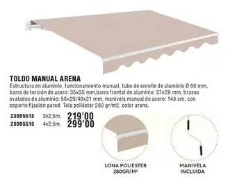 Oferta de Toldo Manual Arena por 219€ en ferrOkey