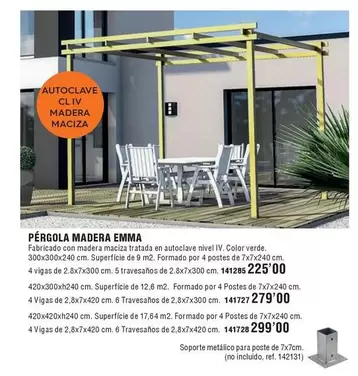 Oferta de Emma - Pérgola Madera Emma por 279€ en ferrOkey