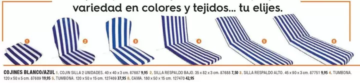 Oferta de Cojines Para Sillas Y Tumbonas De Playa por 9,95€ en ferrOkey