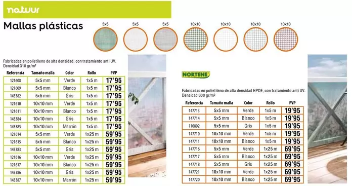 Oferta de Natuur - Mallas Plásticas por 17,95€ en ferrOkey