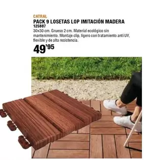Oferta de Pack 9 Losetas LOP Imitación Madera 12587 por 49,95€ en ferrOkey